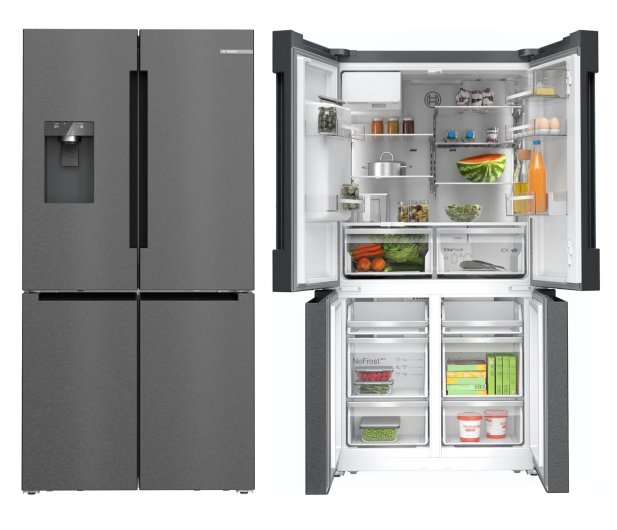 Lodówka Bosch KFI96AXEA Multidoor No Frost 183cm Czarna Stal Szczotkowana Dystrybutor Kostkarka WiFi 574L - 1516164 - zdjęcie